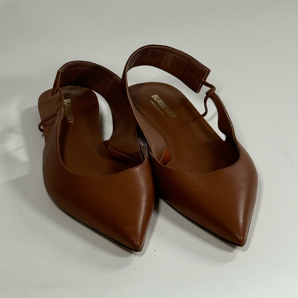 BURBERRY Maria Leather Slingback Flats
